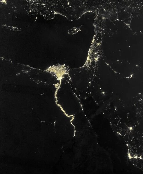 Nile at night, satellite image