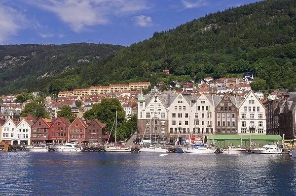 The historic district of Bryggen in Bergen, Norway, Scandinavia, Europe