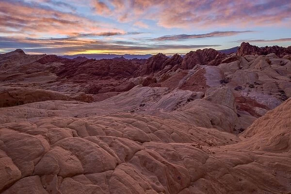 Sunrise over sandstone formations, Valley Of Fire State Park, Nevada, United States of America