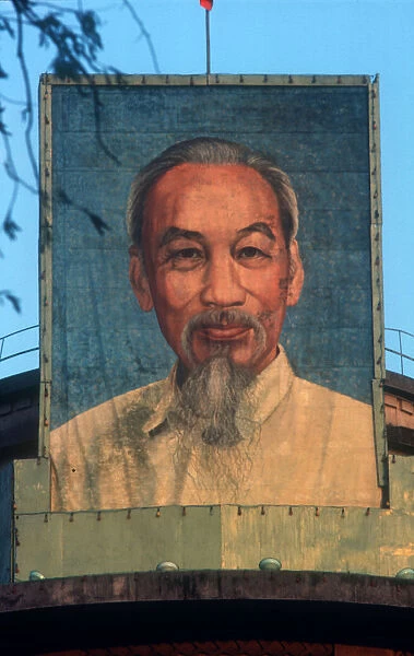 10080537. VIETNAM Hanoi Poster portrait of Ho Chi Minh