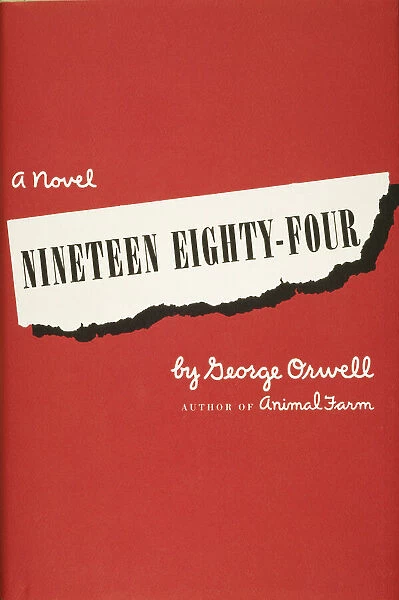 Front jacket cover, 1949, for the first US edition of George Orwells novel Nineteen Eighty-Four