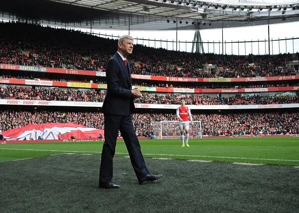 Arsene Wenger the Arsenal Manager. Arsenal 2: 1 Leicester City. Barclays Premier League