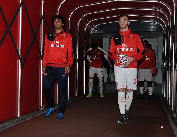 Mohamed Elneny and Calum Chambers (Arsenal) before the warm up. Arsenal 2: 1 Burnley