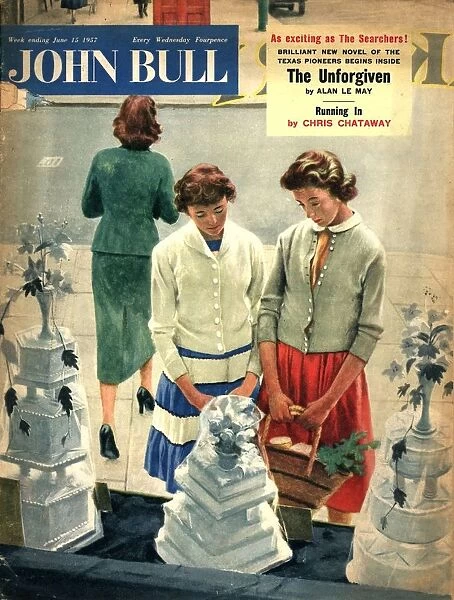 John Bull 1957 1950s UK women friends weddings cakes window shopping dreaming magazines