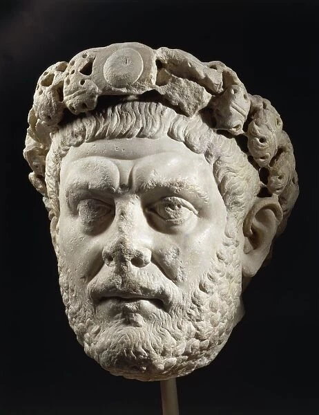 Marble head of Emperor Diocletian (284-305 a. d. ), from Izmit (ancient Nicomedia), Turkey