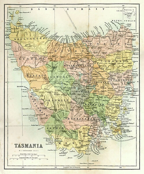 Antique Map of Tasmania
