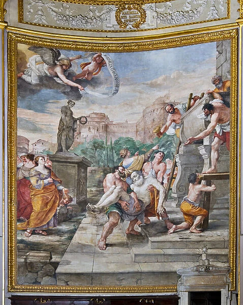Burial of St. Andrew, episodes from the life of St. Andrew, 1650-51 (fresco)