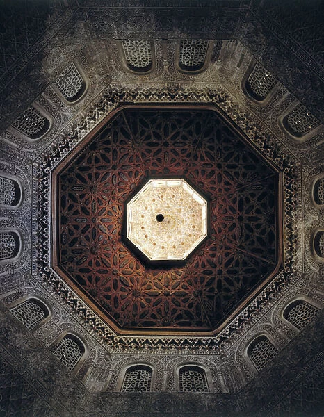 Ceiling of the Madrasa of Granada, Spain, built in 1349 (photo)