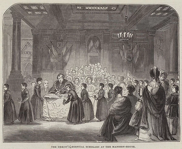 The Christs Hospital Scholars at the Mansion-House (engraving)