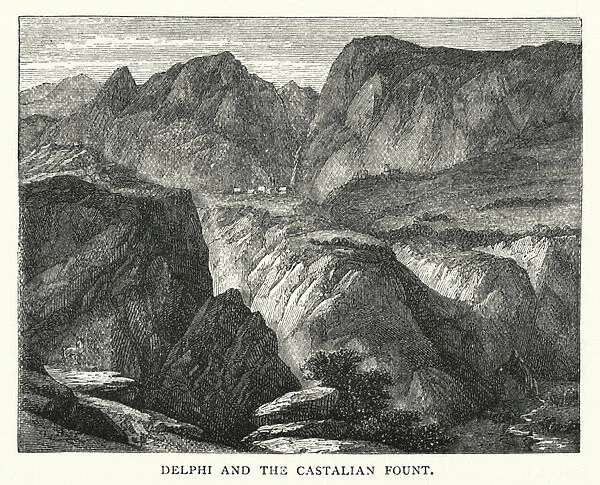 Delphi and the Castalian Fount (engraving)