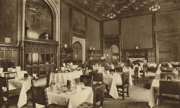 The dining room of the House of Commons, Palace of Westminster (b  /  w photo)