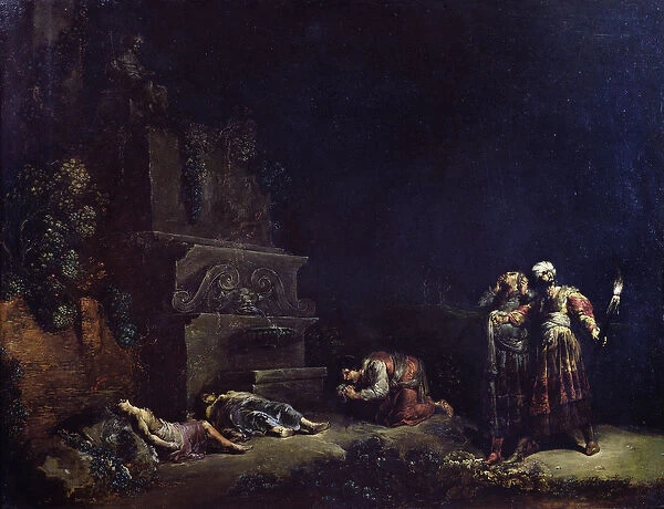 The Discovery of the Bodies of Pyramus and Thisbe, c. 1630-35 (oil on copper)