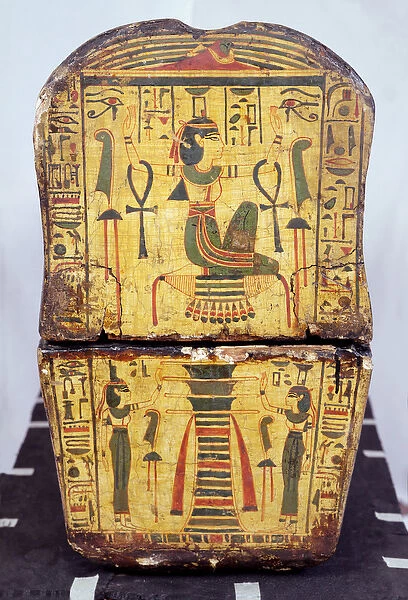 End view of the coffin of the mummy of Nesyamun, possibly found at Deir El-Bahri