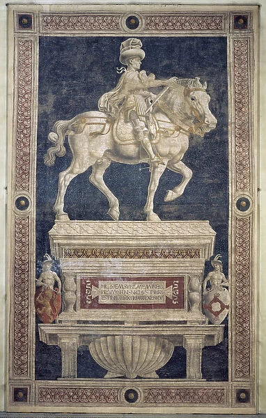 Equestrian monument of Niccolo Marucci da Tolentino (d. 1435), 1456 (fresco)