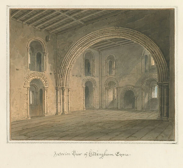 Essex - Hedingham [Castle] - Interior, 1827 (w  /  c on paper)