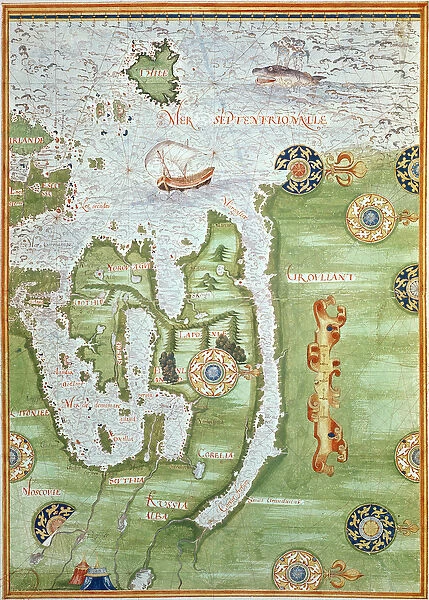 Fol. 10v Map of Scandinavia and Northern Russia, from Cosmographie Universelle