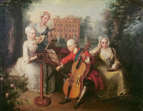 Frederick, Prince of Wales and his Sisters, 1733 (oil on canvas)