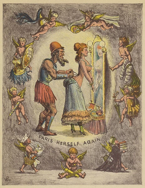 Frontispiece for Paris Herself Again (colour litho)