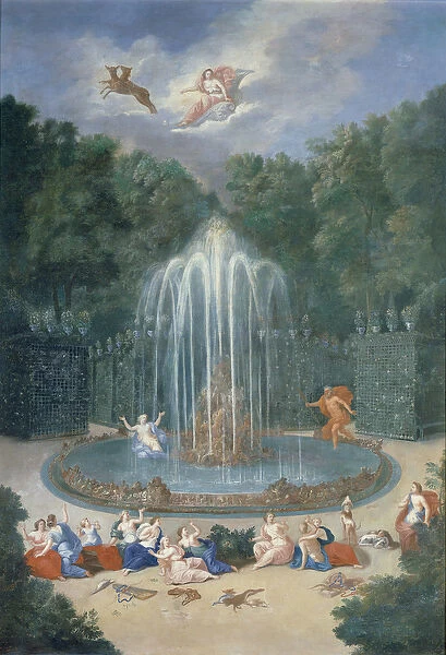 The Groves of Versailles. View of the Star or Mountain of Water with Alph persuing Arethusa
