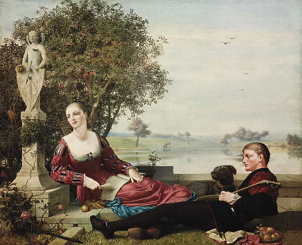 Heloise and Abelard (oil on canvas)