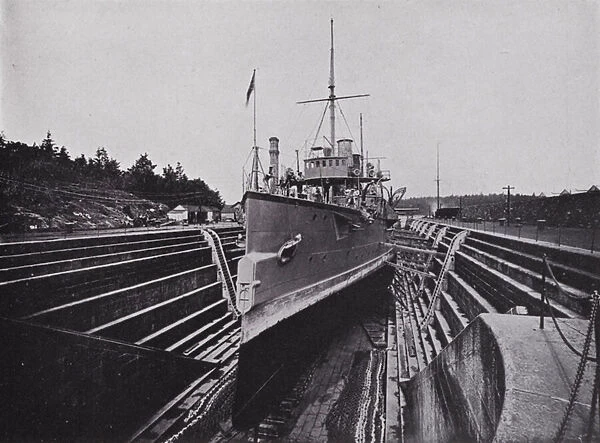 HMS 'Flora, 'in Dock, Esquimalt, British Columbia (b  /  w photo)