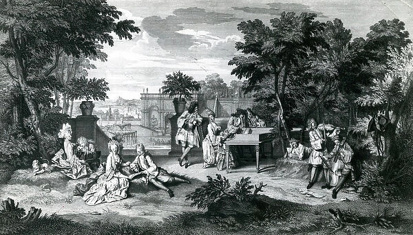 A L ombre des bosquets dans un beau jour d Ete c. 1710 (engraving)