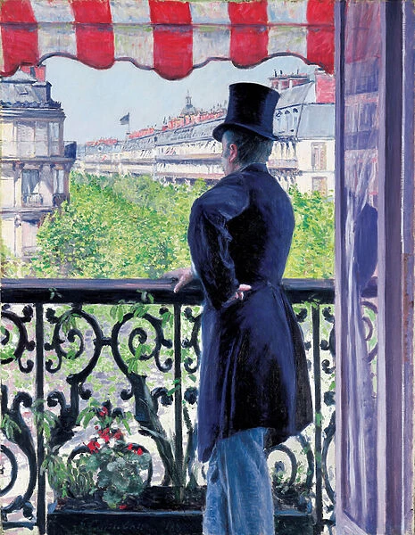 Man on a balcony, Boulevard Haussmann, 1880 (oil on canvas)