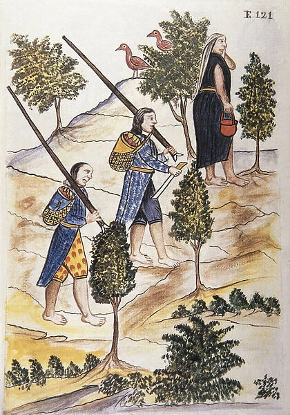 Motilones Indians going to hunt, from the book 'Trujillo del Peru'or '