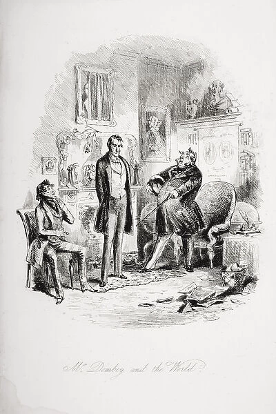 Mr. Dombey and the world, illustration from Dombey and Son by Charles Dickens