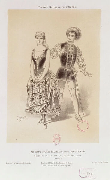Mr. Ibos and Miss Richard as the Duke of Mantua and Magdalen in Rigoletto
