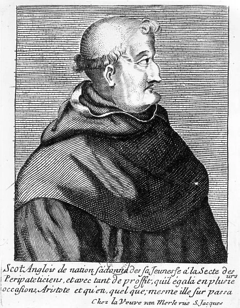 Portrait of John Duns Scotus (c. 1265-c. 1308) (engraving) (b  /  w photo)