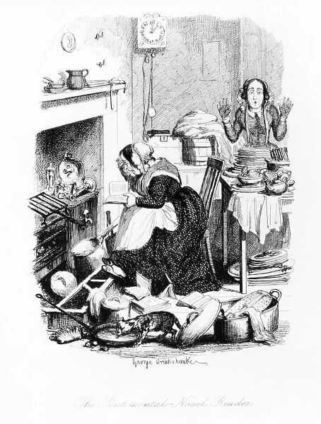 The Sentimental-Novel Reader, illustration from The Greatest Plague of Life