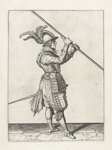 Soldier with lance, c. 1600 (engraving)