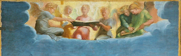 Detail of St. Cecilia surrounded by St. Paul, St. John the Evangelist, St. Augustine