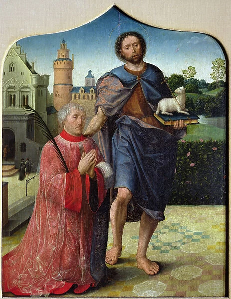 St. John the Baptist and a Canon (oil on panel) (see 231773 for verso)
