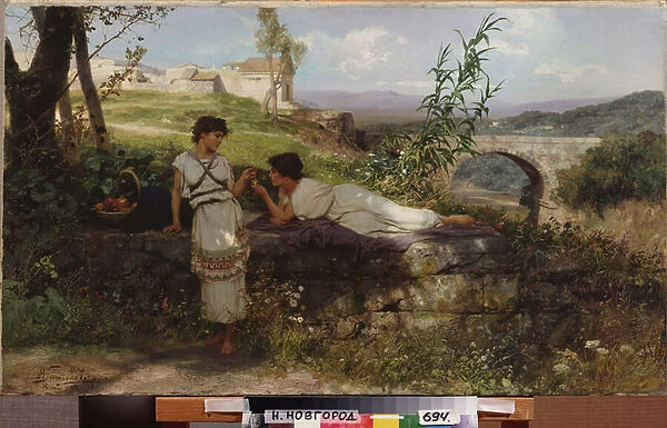 Talisman. Peinture de Henryk Siemiradzki (1843-1902), huile sur toile, vers 1890. Art polonais, 19e siecle, academisme. State Art Museum, Nijni Novgorod (Russie)