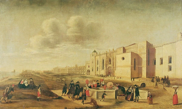 View of the Monastery and Belem Square (oil on canvas)