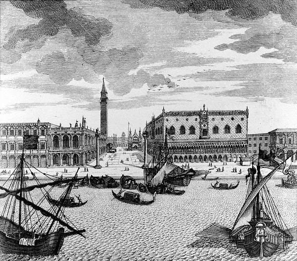 View of St. Marks Square from the Lagoon, Venice (engraving)