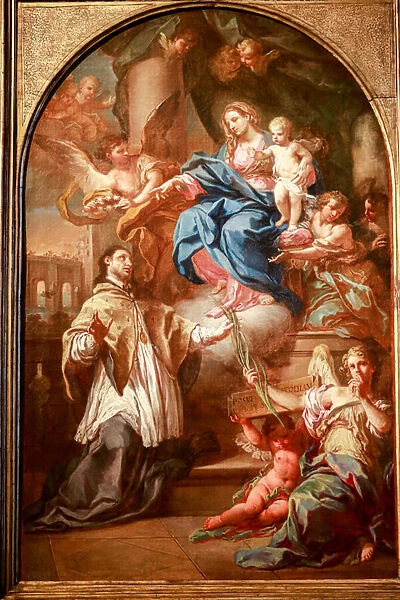 The virgin and Child with Saint John Nepomucene, Before 1732, oil on canvas