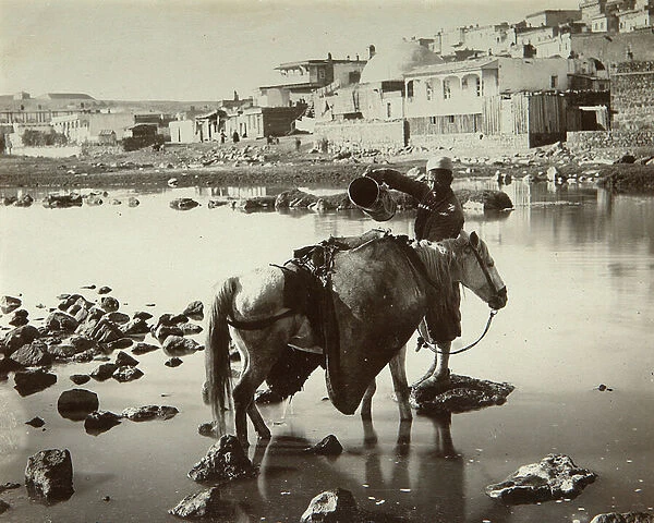 A Watering place, 1880s (b  /  w photo)