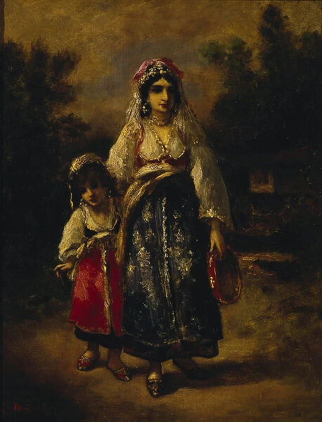 Woman and Girl, 1861 (oil on panel)