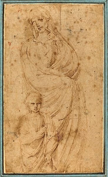 Girolamo da Carpi (Italian, 1501 - 1556), Two Figures, pen and brown ink on laid paper