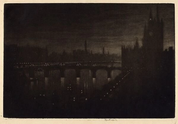 Joseph Pennell, Westminster, Evening, American, 1857 - 1926, 1909, mezzotint