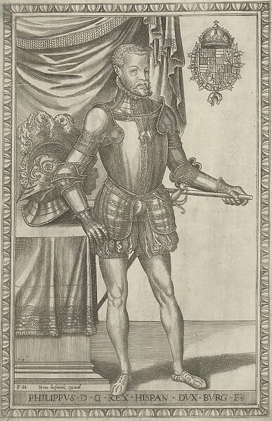 Portrait of King Philip II of Spain, Frans Huys, Hans Liefrinck (I), 1546-1562