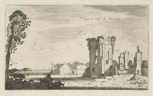 View of the ruins of Huis ter Kleef, Jan van de Velde (II), Robert de Baudous, 1616