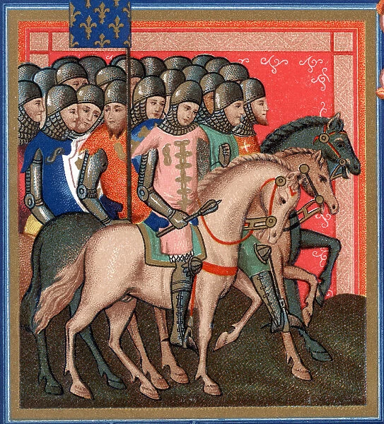Band of crusaders armed and mounted, 15th century