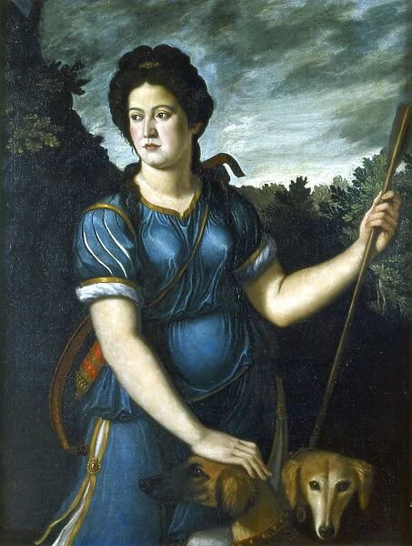Diana the Huntress with her Two Dogs, 16th century