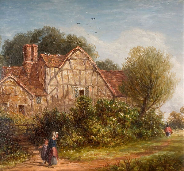 An English Cottage, 1880. Creator: William Henry Hill