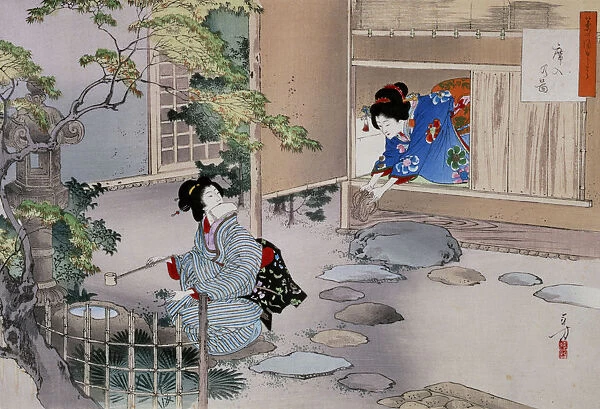 The Entrance to the Tea Rooms, c1886-1908. Artist: Mizuno Toshikata