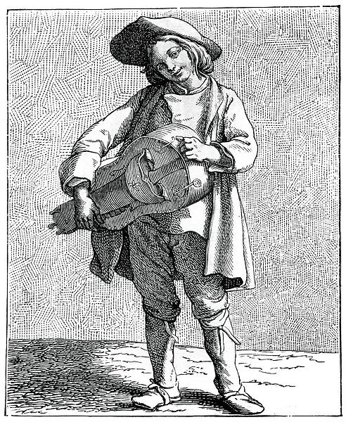 A hurdy-gurdy player, 1737-1742. Artist: Bouchardon